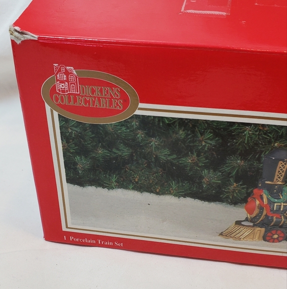 Dickens Collectibles Vintage 1998 Hand Painted Porcelain Train Set, 3 Pieces - Picture 11 of 14